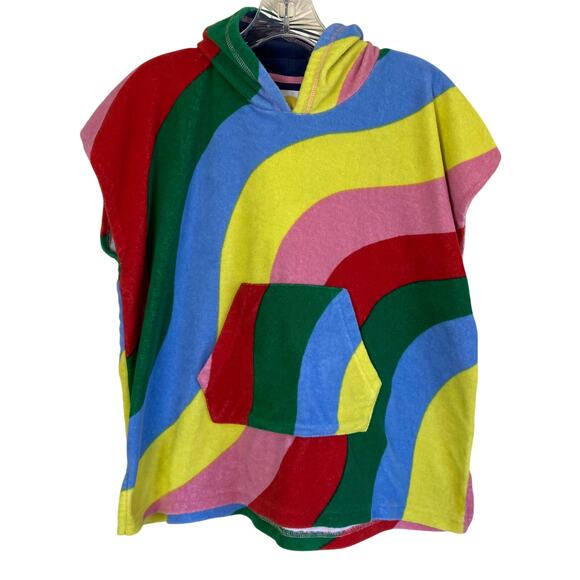 Mini Boden 2-5Y Rainbow Striped Hooded Towel Beach Coverup French Terry - Picture 2 of 13